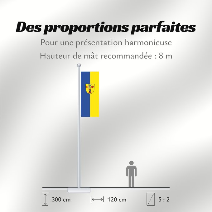 Proportions du drapeau : Huisheim (Bayerisch-Schwaben)