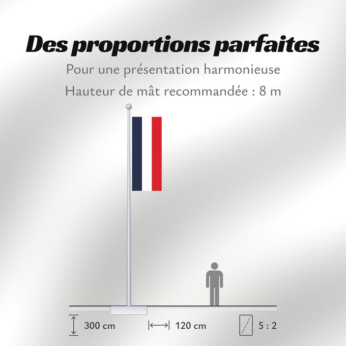 Proportions du drapeau : France	Francia	Frankreich	France in #002654, #FFFFFF, #CE1126