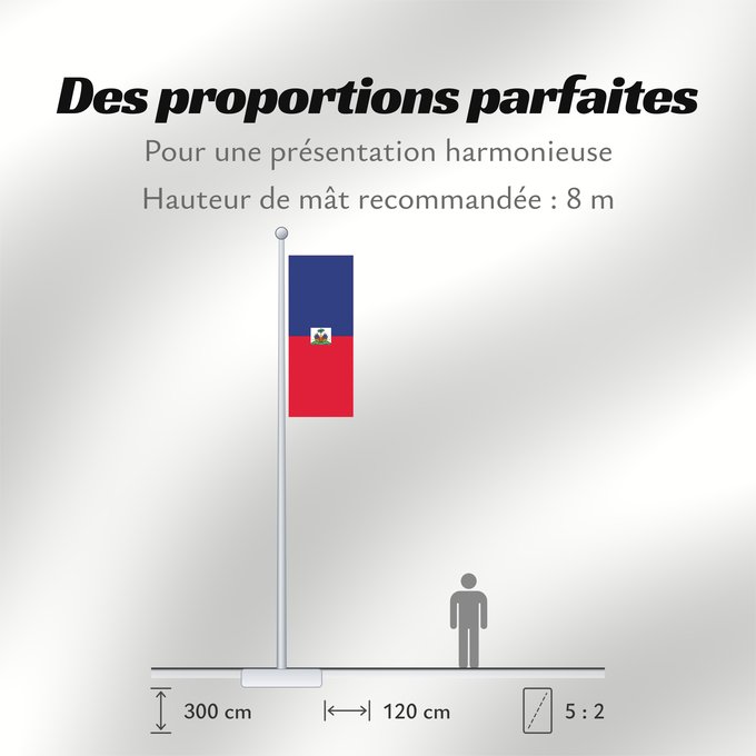 Proportions du drapeau : Haiti civil Haiti Haïti Haití