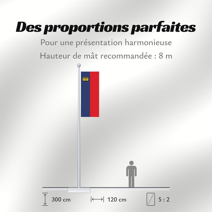 Proportions du drapeau : Liechtenstein Сцяг Ліхтэнштэйна Liĥtenŝtejno Liechtensteingo bandera Ala Liechtensteinê Dal Liechtenstein Флаг Лихтенштейна Lihtenštajna Прапор Ліхтенштейну