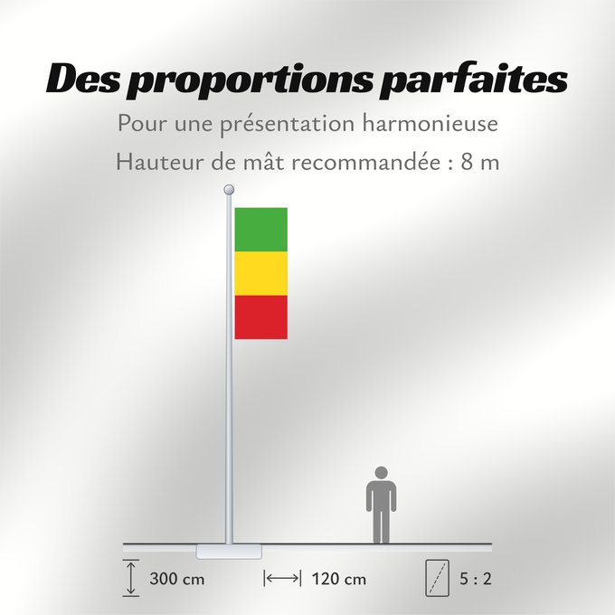 Proportions du drapeau : Mali Malí علم مالي Mali finifana Malija Raaya bu Mali