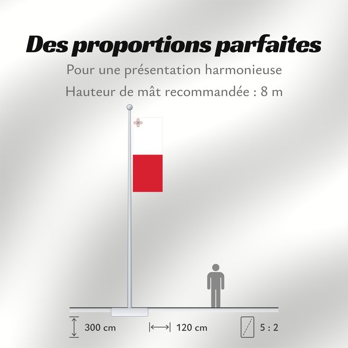 Proportions du drapeau : Malta	Malte	Сцяг Мальты	Maltas	Ta  Malta	Флаг Мальты	Прапор Мальти