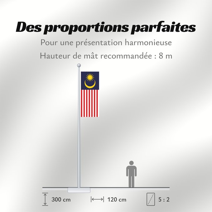 Proportions du drapeau : Malaysia	Malaysia – Jalur Gemilang  Stripes of Glory	Malaisie	Malasia	علم ماليزيا	Malaysia / بنديرا مليسيا	Malajzio	Malaisia lipp	Watawat ng Malaysia	​Mâ-lòi-sî-â koet-khì	馬来西亜の国旗	ទង់ជាតិម៉ាឡេស៊ី	Malaysi	ທຸງຊາດມາເລເຊຍ	​馬來西亞之國旗	Malaysia – Jalur Gemilang / 