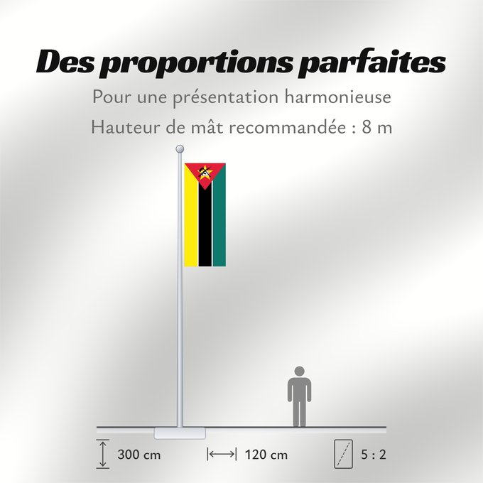 Proportions du drapeau : Mozambique	Mosambik	Mozambico	Moçambique	علم موزمبيق	Mozambiko	Mozambikas Republikas	Sainan i Maozambika	Флаг Мозамбика	Mozambika	Musaanbiiq	Moçambiques	Msumbiji