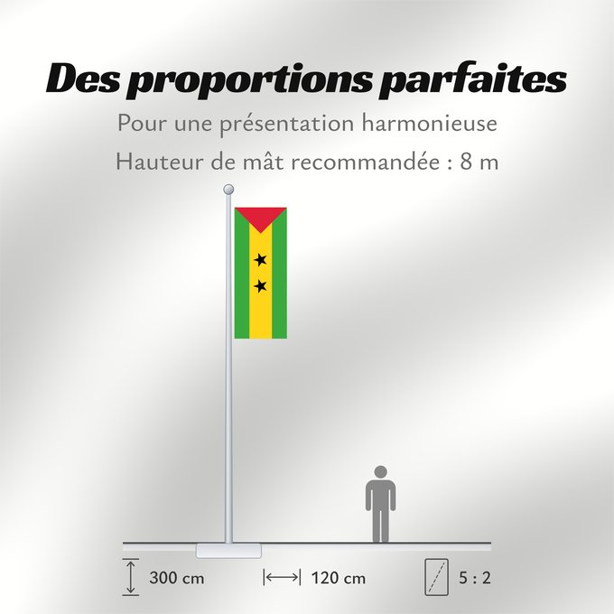 Proportions du drapeau : Sao Tome and Principe Sao Tomé-et-Principe Santo Tomé y Príncipe São Tomé und Príncipe Sao Tome e Principe