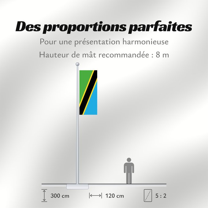 Proportions du drapeau : Tanzania	Tanzania, United Republic of	Tanzanie	Tansania, Vereinigte Republik