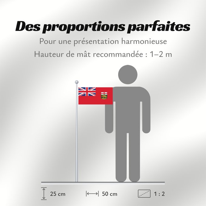 Proportions du drapeau : Manitoba	Manitoba 	Banniel proviñs Manitoba, Kanada