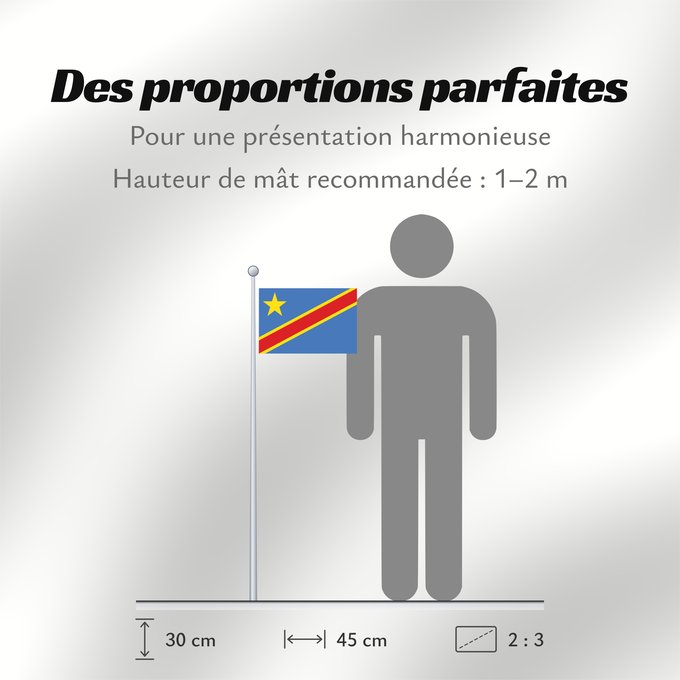 Proportions du drapeau : Democratic Republic of the Congo	The national flag of the Democratic Republic of the Congo	La République démocratique du Congo	Rep. Dem. del Congo	Demokratischen Republik Kongo	Repubblica Democratica del Congo	Democratische Republiek Congo	علم جمهورية الك