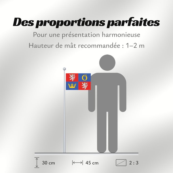 Proportions du drapeau : Hradec Kralove Region Hradec Králové Region Région de Hradec Králové Región de Hradec Králové Region Hradec Králové Regione di Hradec Králové