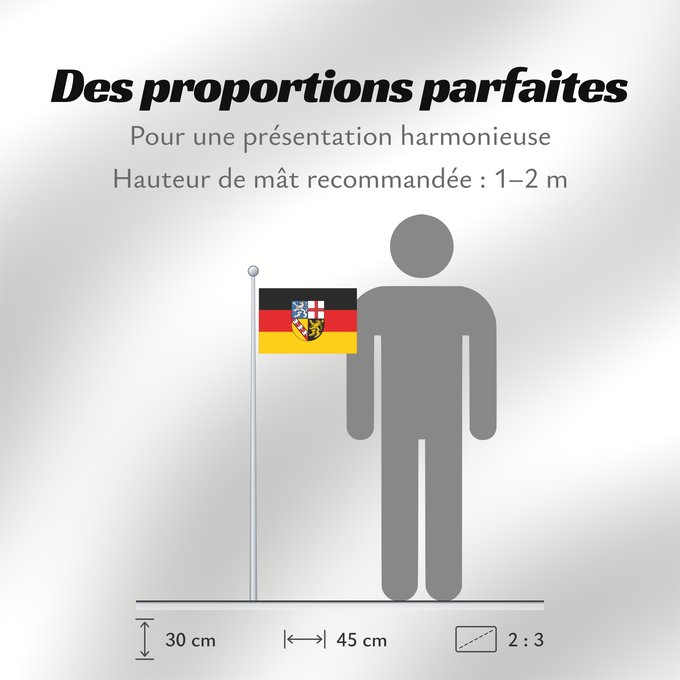 Proportions du drapeau : Saarland Sarre