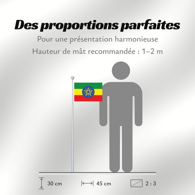 Proportions du drapeau : Ethiopia Éthiopie Etiopía Äthiopien Dell Etiopia የኢትዮጵያ ሰንደቅ ዓላማ Etiopie Σημαία της Αιθιοπίας Alaabaa Itoophiyaa Itoobiya Etiopiens