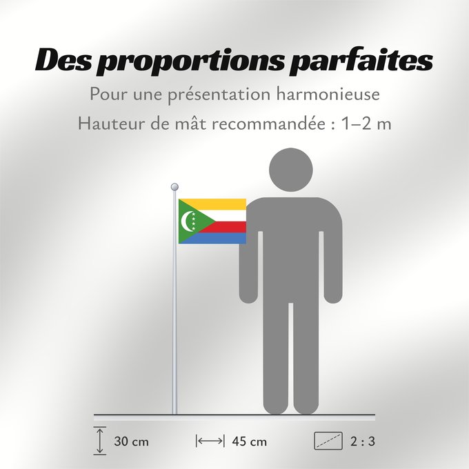 Proportions du drapeau : Comoros Comores Comoras Komoren Comore