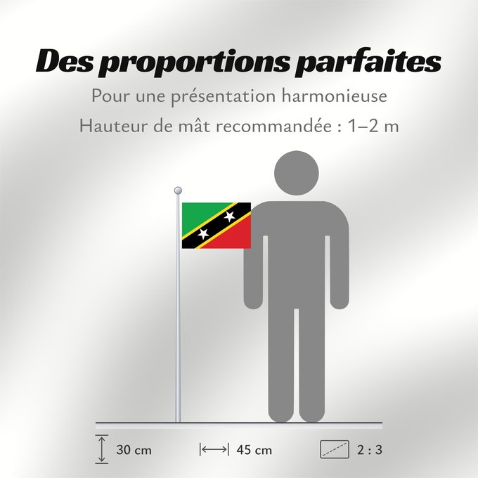 Proportions du drapeau : Saint Kitts and Nevis	Saint-Christophe-et-Niévès	San Cristóbal y Nieves	St. Kitts und Nevis	Saint Kitts e Nevis	Saint Kitts a Nevis	Shan Críostóir-Nimheas	Sen Kitts ha Nevis	Флаг Сент-Китса и Невиса	Saunt Kitts an Nevis	Saint Kittsa in Nevisa