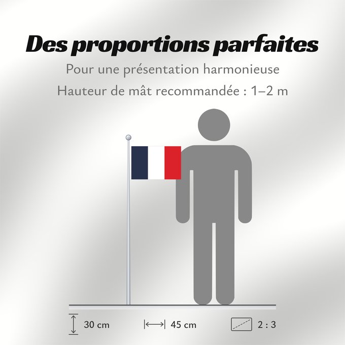 Proportions du drapeau : Saint Martin (French part)