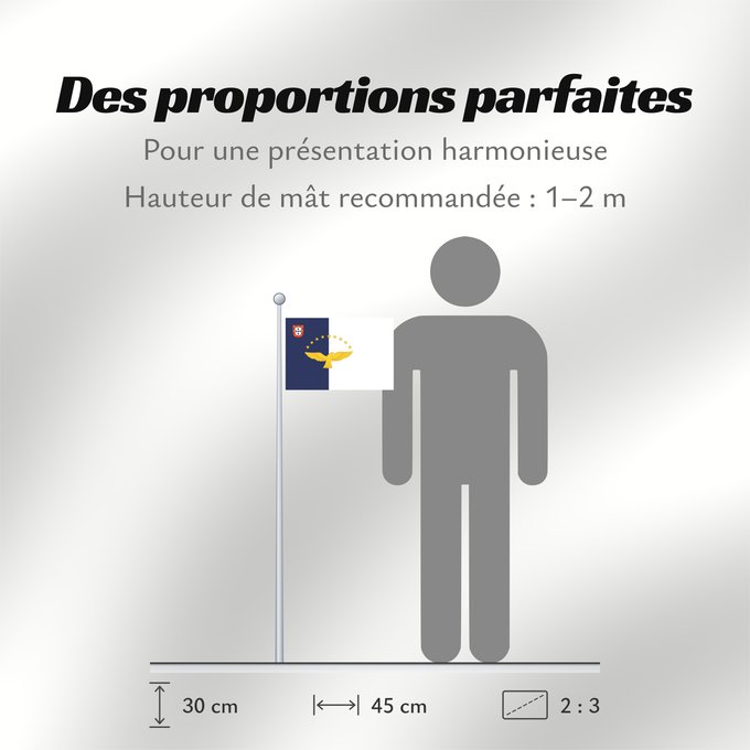 Proportions du drapeau : Azores Azores flag Açores Azoren Azzorre Dos Açores