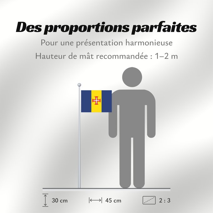 Proportions du drapeau : Madeira	Autonomous Region of Madeira, Portugal	Madera	Região Autónoma da Madeira