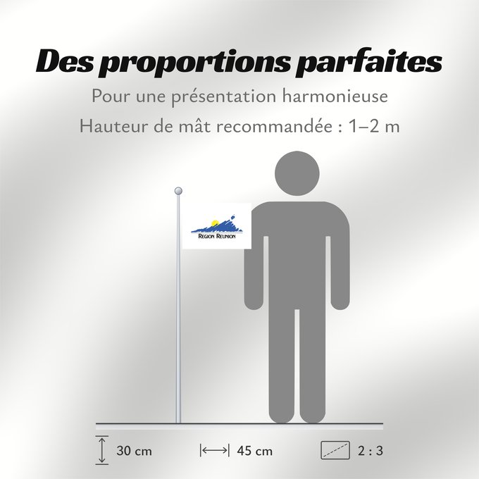 Proportions du drapeau : Réunion