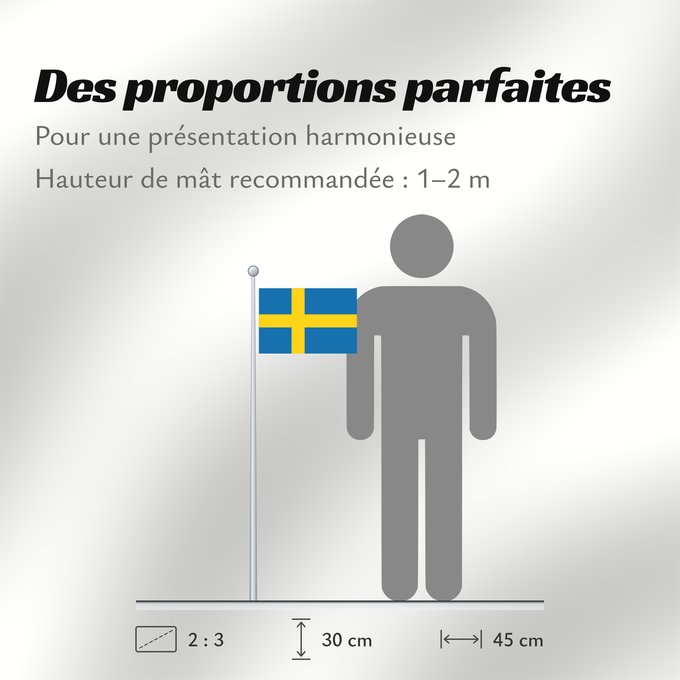Proportions du drapeau : Sweden Suède Suecia Schweden Svezia