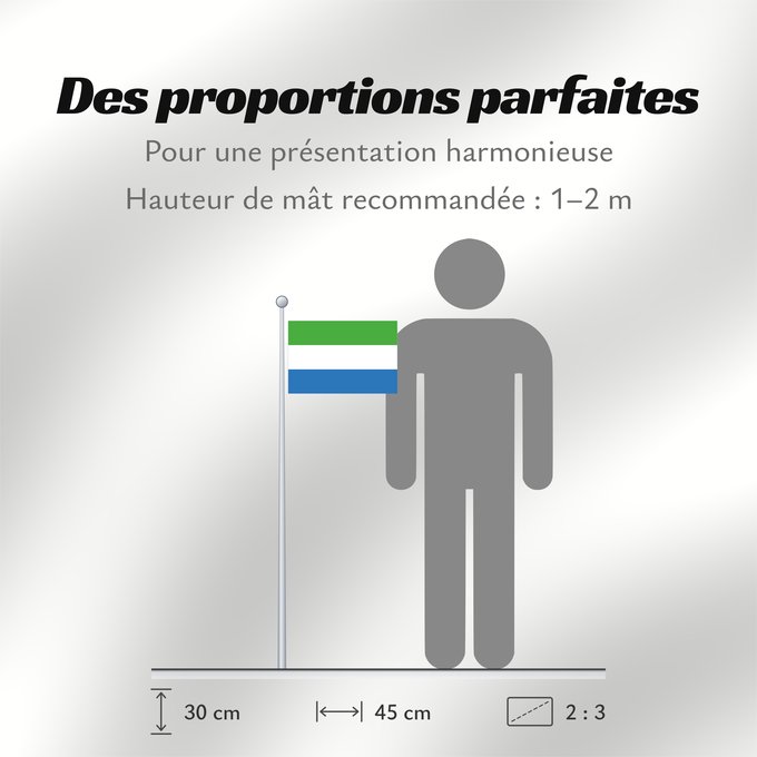 Proportions du drapeau : Sierra Leone	Sierra Leona	Sierra Leones	Sieraleono	Sierre Leone