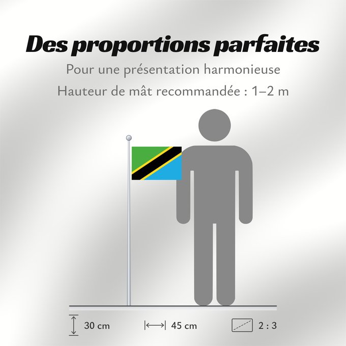 Proportions du drapeau : Tanzania Tanzania, United Republic of Tanzanie Tansania, Vereinigte Republik