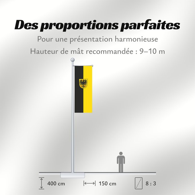 Proportions du drapeau : Waibstadt (Nördliches Baden-Württemberg)