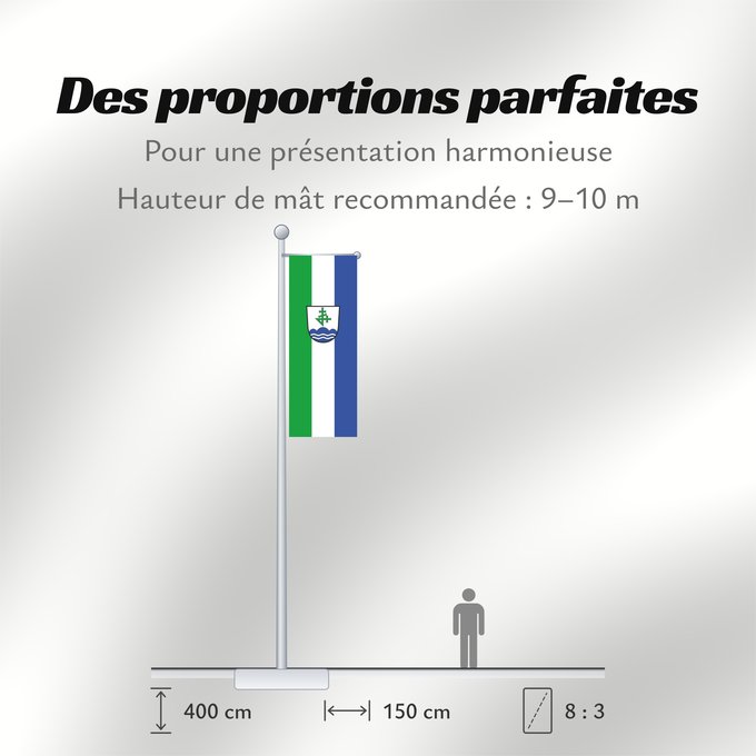 Proportions du drapeau : Bernau a.Chiemsee (Chiemsee-Alpenland)