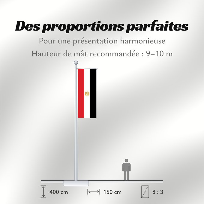 Proportions du drapeau : Egypt L Égypte Egipto Ägyptens Dell Egitto Egypte የግብፅ ሰንደቅዓላማ علم مصر Сцяг Егіпта Banniel Egipt Yr Aifft Af Ægypten Σημαία της Αιγύπτου Egiptio Egyptin Asenǧaq n Maṣer Флаг Египта Masar Egyptens Mısır Прапор Єгипту