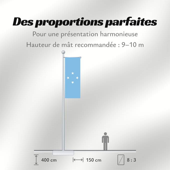 Proportions du drapeau : Federated States of Micronesia	Micronesia	Micronésie	Mikronesien