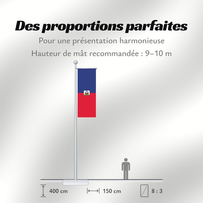 Proportions du drapeau : Haiti  civil	Haiti	Haïti	Haití