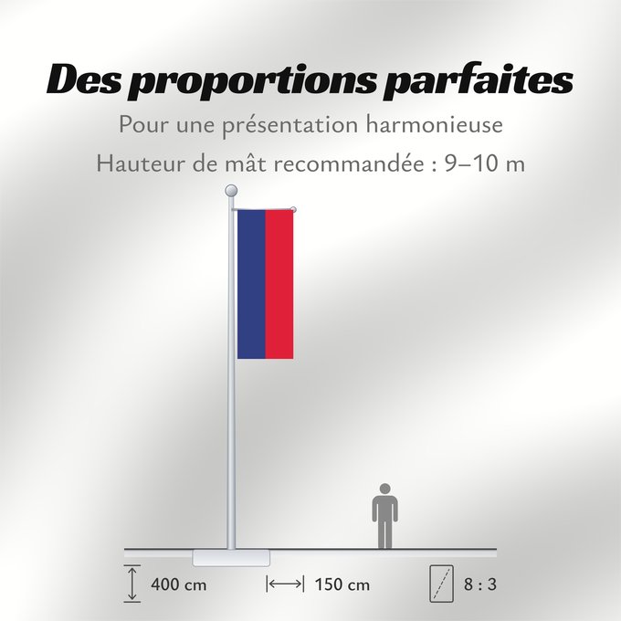 Proportions du drapeau : Haiti  civil	Civil flag of Haiti	Haïti	Haití	Haiti