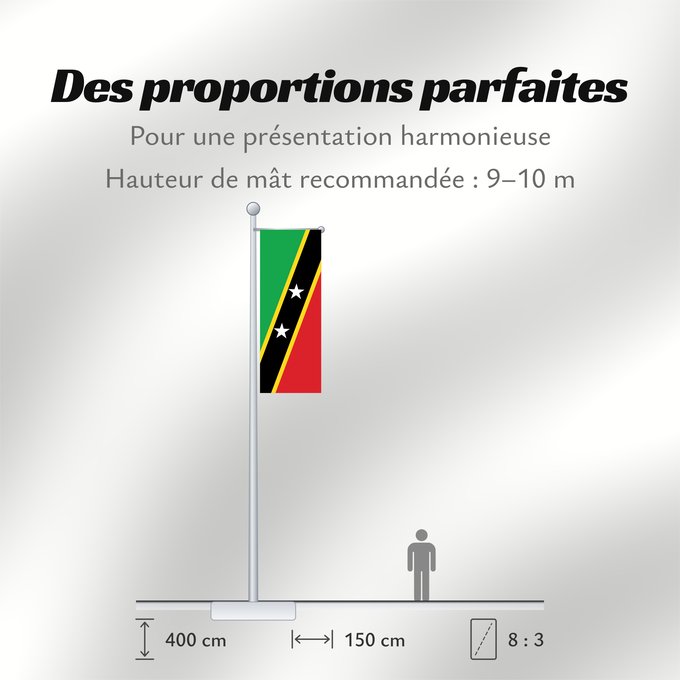 Proportions du drapeau : Saint Kitts and Nevis Saint-Christophe-et-Niévès San Cristóbal y Nieves St. Kitts und Nevis Saint Kitts e Nevis Saint Kitts a Nevis Shan Críostóir-Nimheas Sen Kitts ha Nevis Флаг Сент-Китса и Невиса Saunt Kitts an Nevis Saint Kittsa in Nevisa