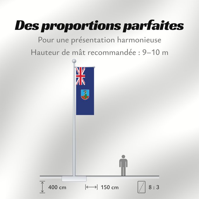 Proportions du drapeau : Montserrat