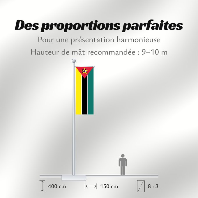 Proportions du drapeau : Mozambique Mosambik Mozambico Moçambique علم موزمبيق Mozambiko Mozambikas Republikas Sainan i Maozambika Флаг Мозамбика Mozambika Musaanbiiq Moçambiques Msumbiji