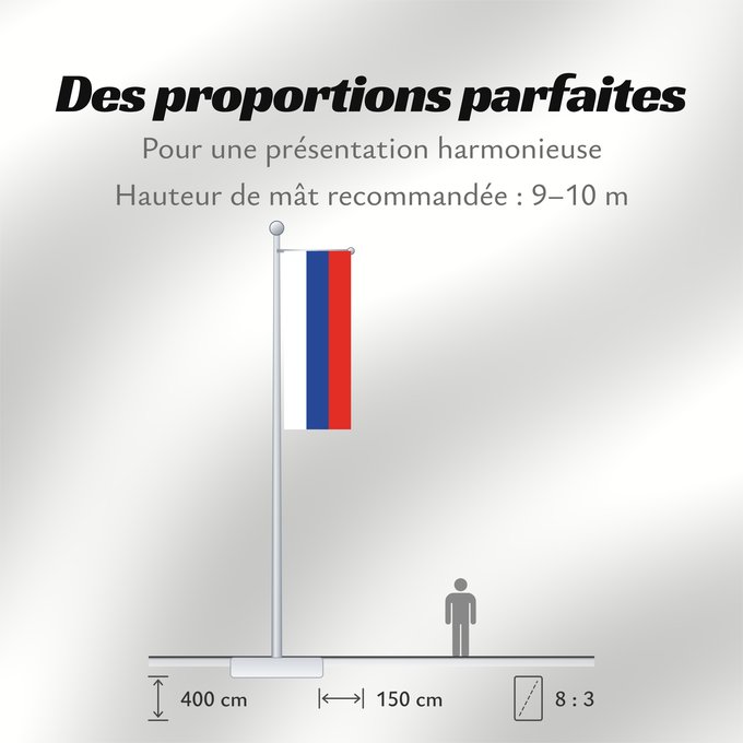 Proportions du drapeau : Russia	Russian Federation	Russie	Rusia	Russische Föderation