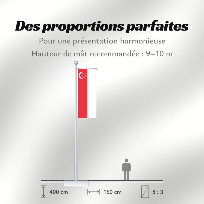 Proportions du drapeau : Singapore	Singapour	Singapur	Singapuru	علم سنغافورة	Singapuro	Singapura	Флаг Сингапура	Singapurja	சிங்கப்பூரி்ன் கொடி	​新加坡国旗