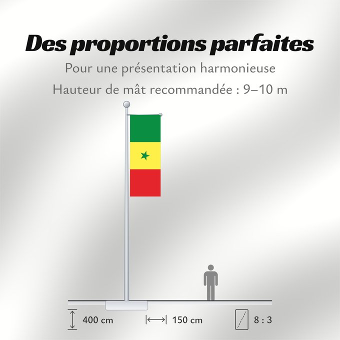 Proportions du drapeau : Senegal	Sénégal	Senegalo	پرچم سنگال	Senegala