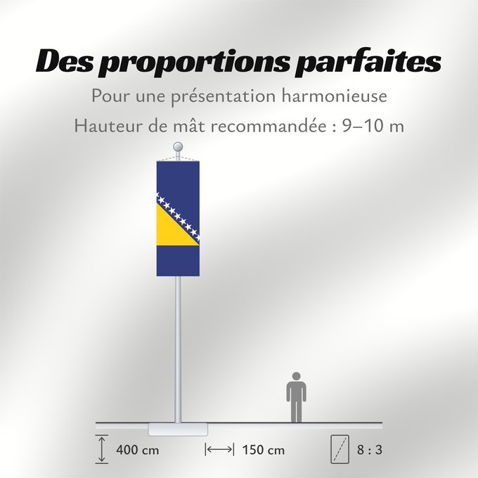 Proportions du drapeau : Bosnia and Herzegovina Bosnie-Herzégovine Bosnia y Herzegovina Bosnien und Herzegowina Bosnia-Erzegovina Bosnië en Herzegovina Bośni i Hercegowiny علم البوسنة والهرسك Bosne i Hercegovine Bosny a Hercegoviny Боснꙑ ꙁнамѧ / Ⰱⱁⱄⱀⱏⰺ ⰸⱀⰰⰿⱔ Bosnien-Hercegovinas