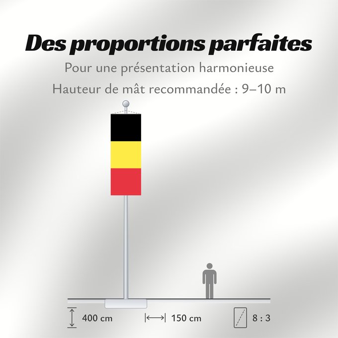 Proportions du drapeau : Belgium civil The civil ensign and flag of Belgium Belgique Bélgica Belgien Belgio België in de verhouding 2 3, gebruikt als civiele vlag en de facto nationale vlag Belgii Belgiens Civilna zastava Belgije Флаг Бельгии
