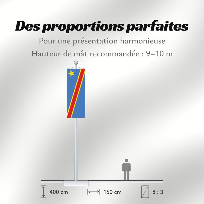 Proportions du drapeau : Democratic Republic of the Congo The national flag of the Democratic Republic of the Congo La République démocratique du Congo Rep. Dem. del Congo Demokratischen Republik Kongo Repubblica Democratica del Congo Democratische Republiek Congo علم جمهورية الك