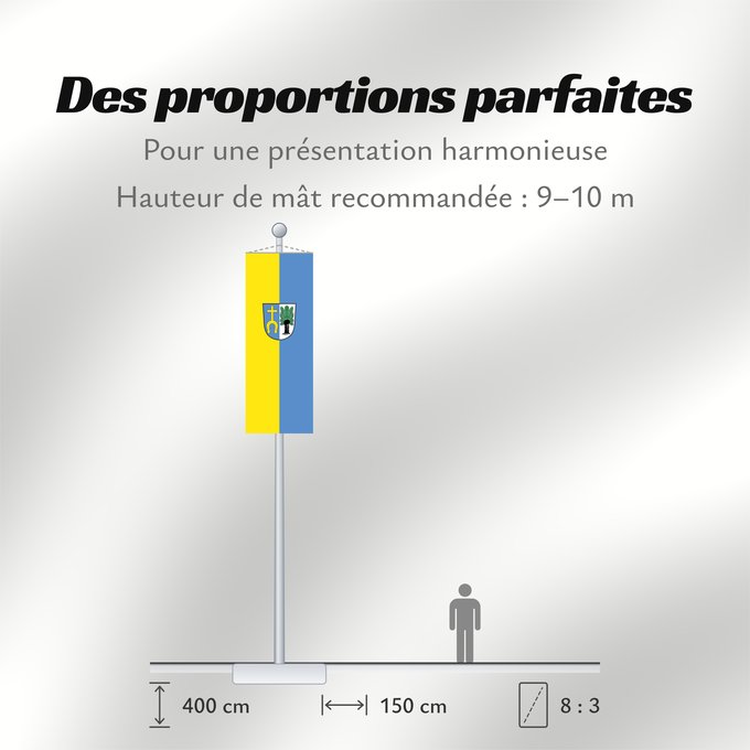 Proportions du drapeau : Kirchweidach (Inn-Salzach)
