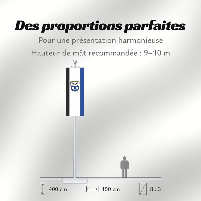 Proportions du drapeau : Gstadt a.Chiemsee (Chiemsee-Alpenland)