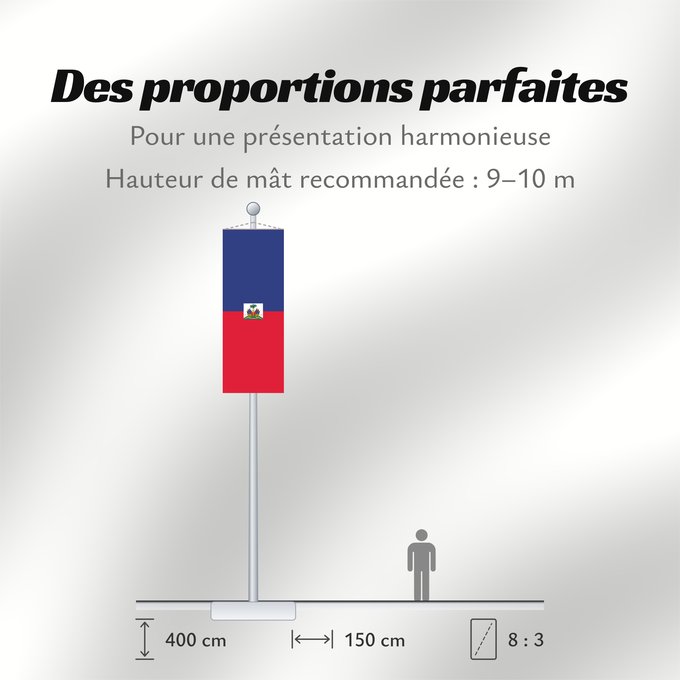 Proportions du drapeau : Haiti  civil	Haiti	Haïti	Haití