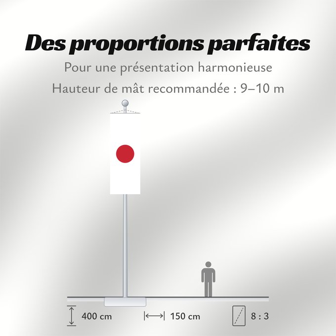 Proportions du drapeau : Japan	Japon	Japón	Giappone
