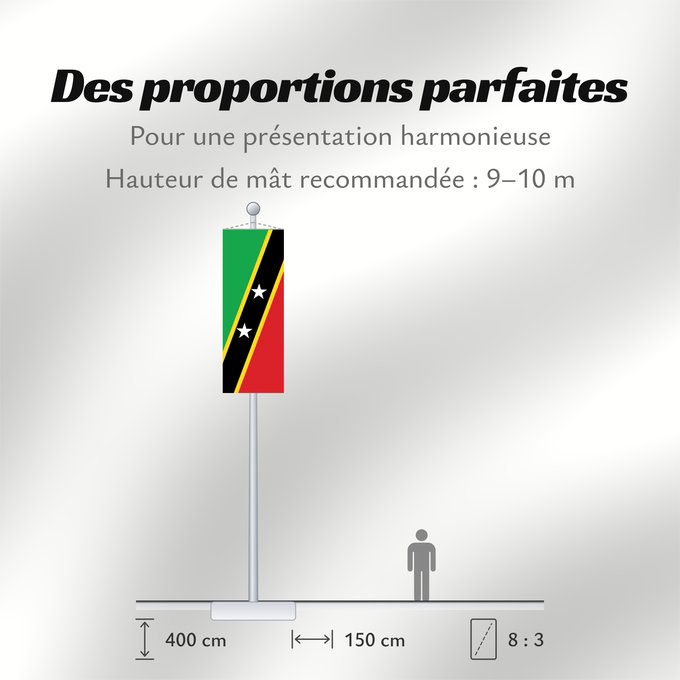 Proportions du drapeau : Saint Kitts and Nevis Saint-Christophe-et-Niévès San Cristóbal y Nieves St. Kitts und Nevis Saint Kitts e Nevis Saint Kitts a Nevis Shan Críostóir-Nimheas Sen Kitts ha Nevis Флаг Сент-Китса и Невиса Saunt Kitts an Nevis Saint Kittsa in Nevisa