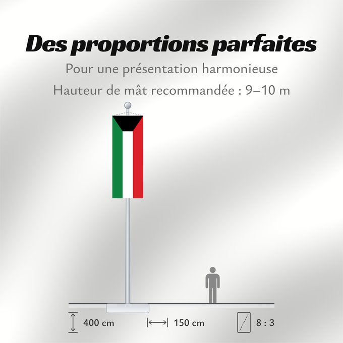 Proportions du drapeau : Kuwait Koweït Kuwaitlabel QS Les
