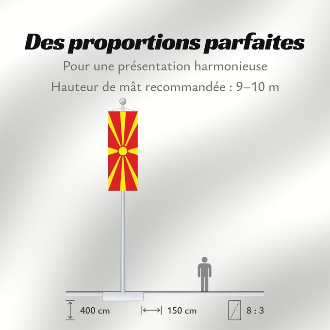 Proportions du drapeau : Macedonia	Republic of Macedonia	République de Macédoine	República de Macedonia	Republik Mazedonien	Repubblica di Macedonia	Republiek Macedonië	Macedonii	علم مقدونيا	Знамето на Република Македония	Makedoonia lipp	マケドニアの国旗	Знаме на Република Македонија	Drža