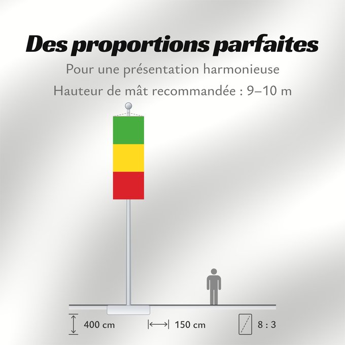 Proportions du drapeau : Mali Malí علم مالي Mali finifana Malija Raaya bu Mali