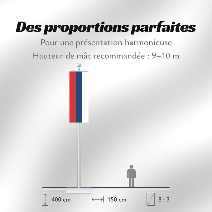 Proportions du drapeau : Civil Flag of Serbia	Civil flag of Serbia	Serbie	Serbia	Serbien	Гражданско знаме на Сърбия	Народна застава Србије	Narodna zastava Srbije	Nemzeti zászló szerbia	Народный  гражданский  флаг Сербии	Srbská národná vlajka	Kombëtar i Serbisë