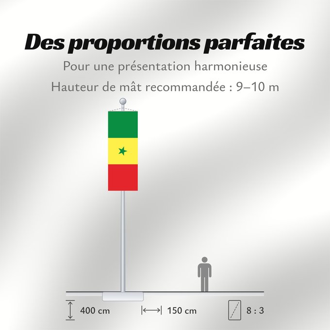 Proportions du drapeau : Senegal	Sénégal	Senegalo	پرچم سنگال	Senegala