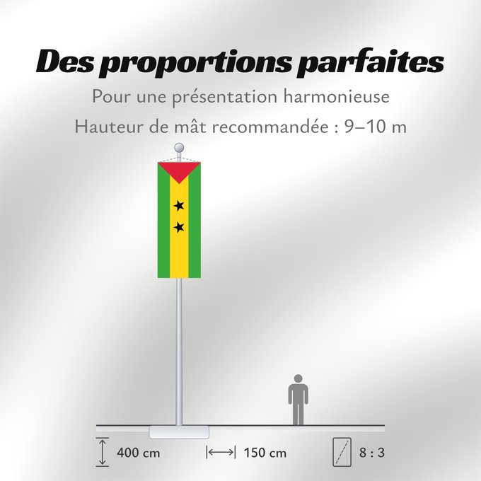 Proportions du drapeau : Sao Tome and Principe Sao Tomé-et-Principe Santo Tomé y Príncipe São Tomé und Príncipe Sao Tome e Principe